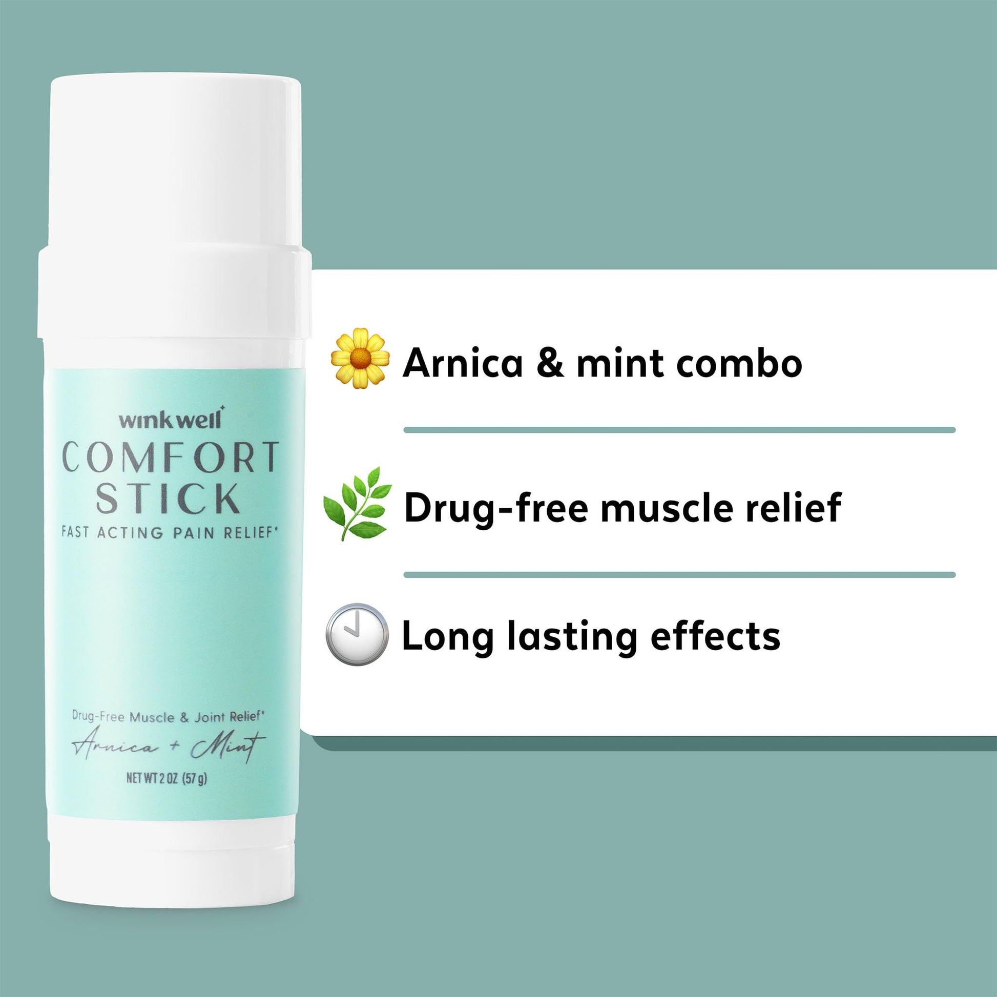 Wink Well Comfort Stick | Extra Strength Natural Muscle Relief | No-Mess roll on Stick | Joint Relief Wink Naturals uk supplements
