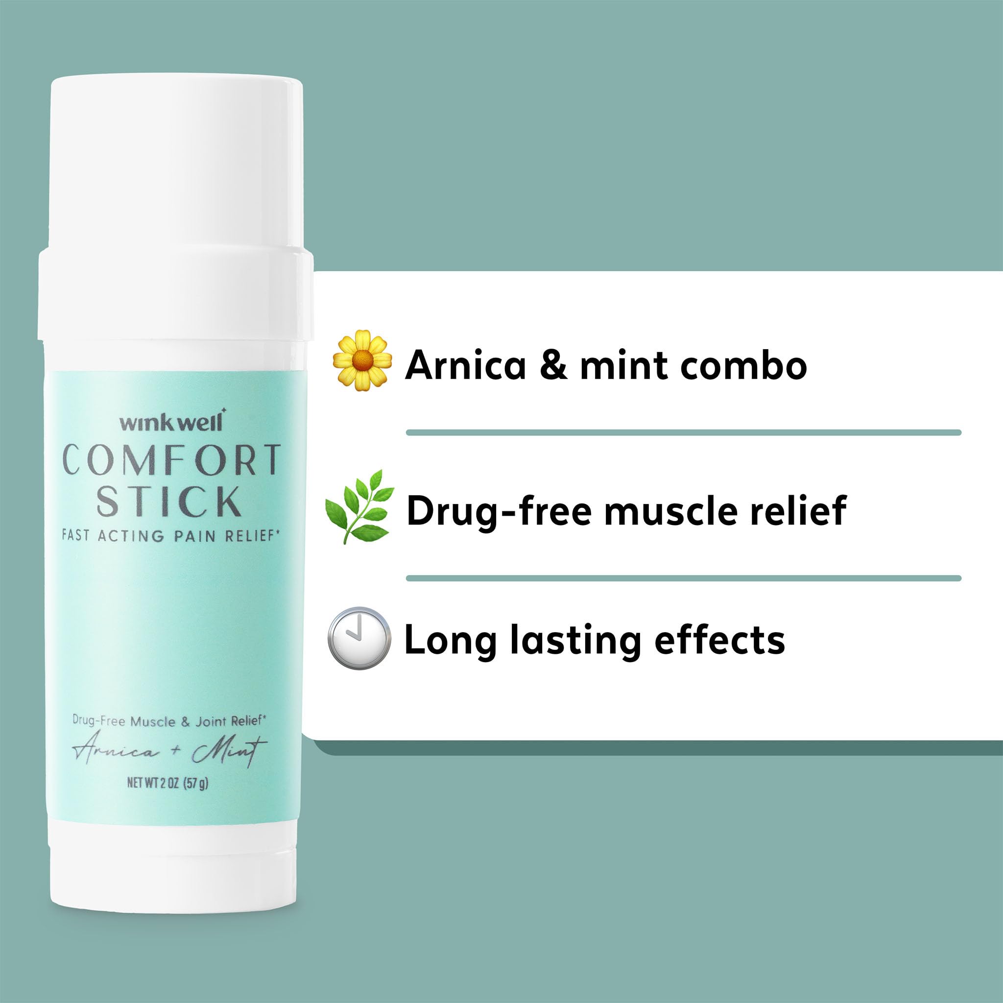 Wink Well Comfort Stick | Extra Strength Natural Muscle Relief | No-Mess roll on Stick | Joint Relief Wink Naturals uk supplements