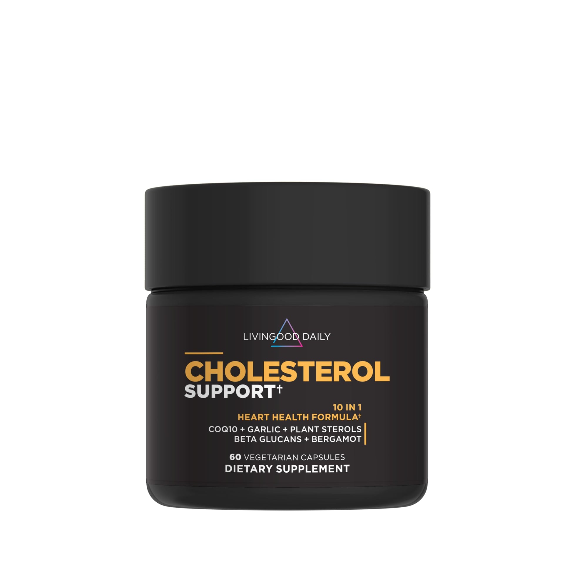 Livingood Daily Cholesterol Support Supplement with Garlic, CoQ10, Vitamin E, Bergamot, Plant Sterols for Body and Heart Health Support, Supports LDL and Triglycerides, Gluten Free, Vegan, 60 Capsules Livingood Daily uk supplements