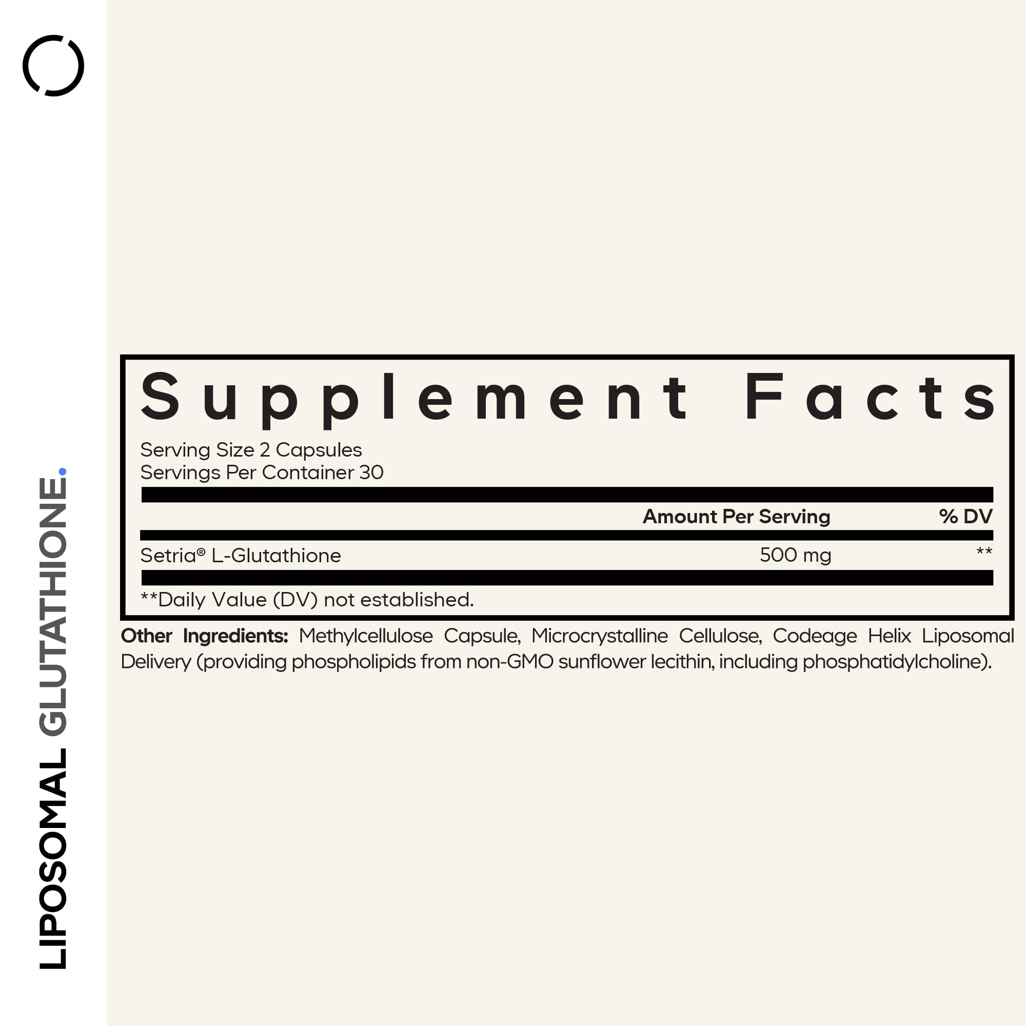 Codeage Liposomal Glutathione Supplement - Pure Reduced Setria L-Glutathione, Liposomal Delivery, Phospholipid Complex - Vegan, Non-GMO - 2-Pack Codeage uk supplements