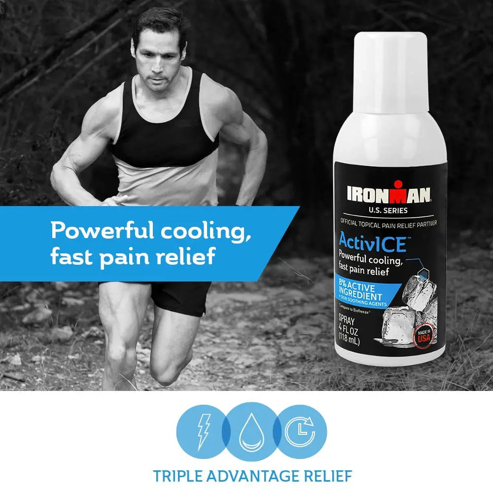 Curad IRONMAN ActivICE Cooling Spray, Topical Pain Relief for Arthritis, Joint, Muscle, Back & Body Aches & Pain, 4 oz (1 count) Curad uk supplements