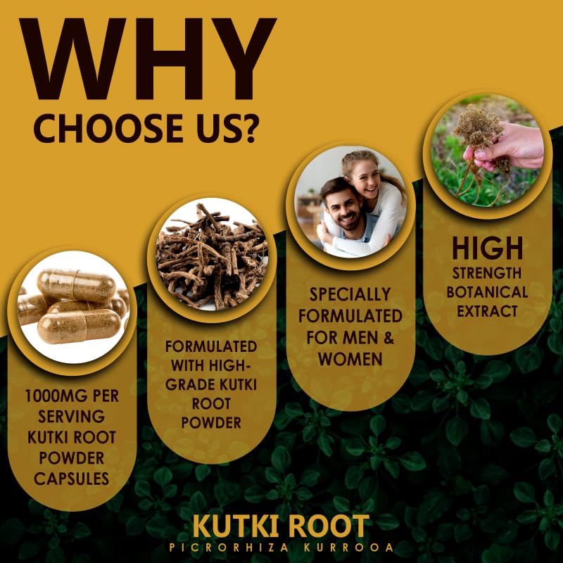 Earth BOTANIC Organic Kutki Root Powder 1000mg 120 Capsules (Picorohiza Kurrooa) Earth BOTANIC Organic uk supplements