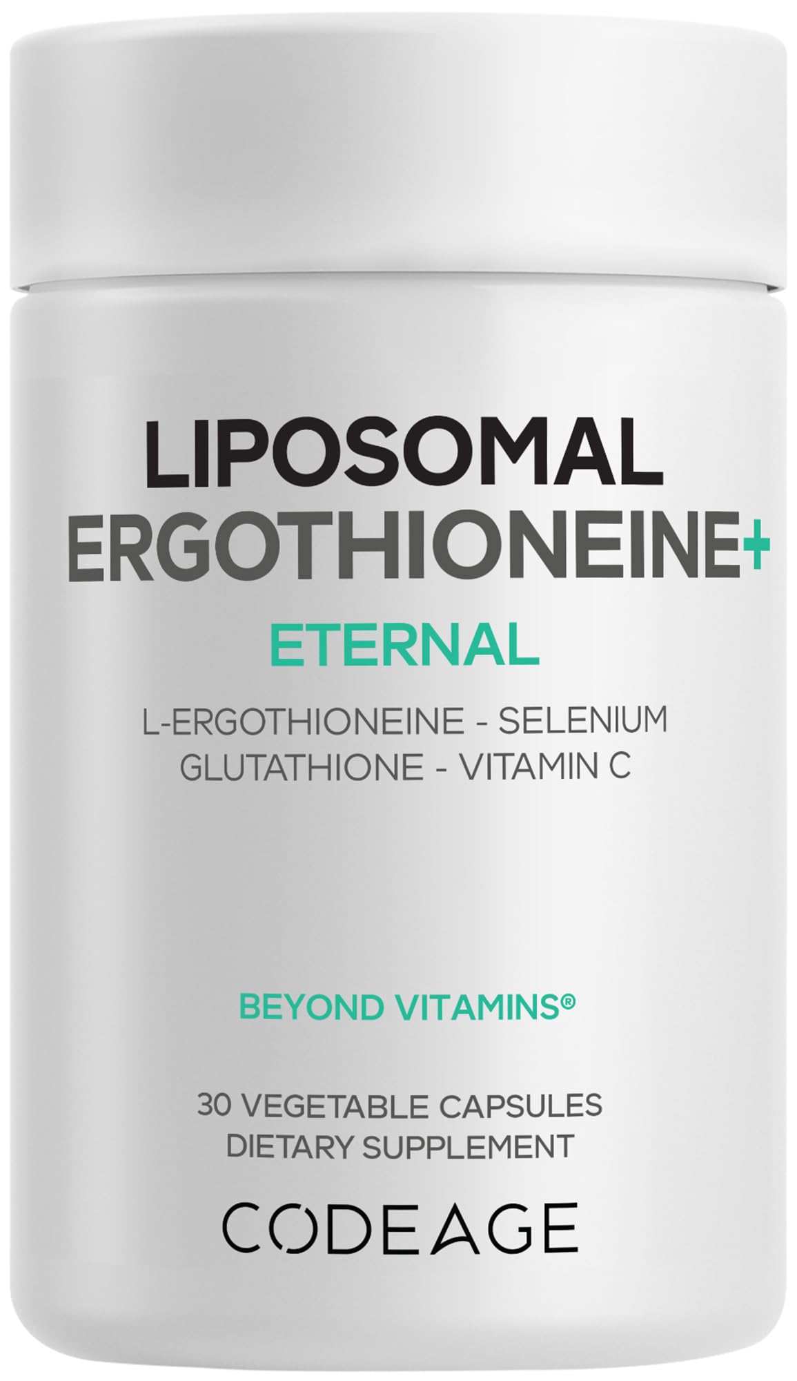 Codeage Liposomal Ergothioneine+ Supplement - L-Ergothioneine, L-Glutathione, Vitamin C, Selenium, Phospholipid Complex - Healthy Aging & Antioxidant - Vegan, Non-GMO, Soy-Free – 30 Capsules Codeage uk supplements