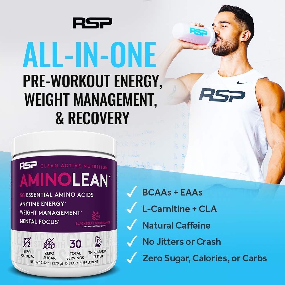 RSP NUTRITION AminoLean Pre Workout Energy (BlackBerry Pomegranate 30 Servings) RSP NUTRITION uk supplements