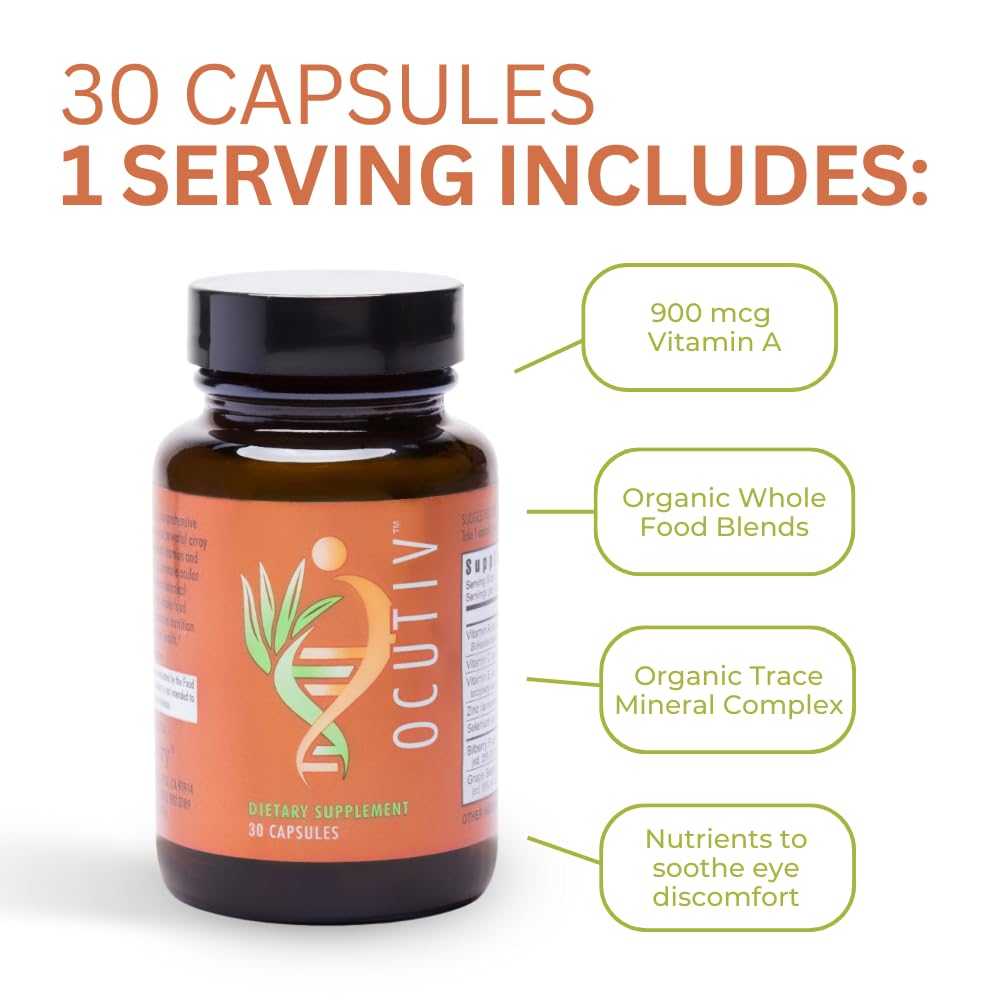 Youngevity Ocutiv™ - Eye Vitamin & Mineral Supplement - Contains Vitamin A, C, E, Zinc, Bilberry, Lutein, Lycopene, Zeaxanthin, Astaxanthin - 30 Capsules Youngevity uk supplements