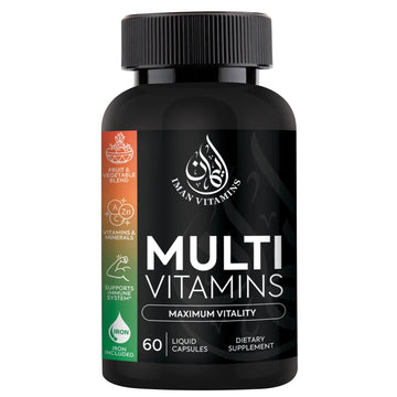 Iman Vitamins Halal Complete Multivitamin Capsules for Adults Men & Women | 42 Fruit & Vegetable Blend Iman Vitamins uk supplements