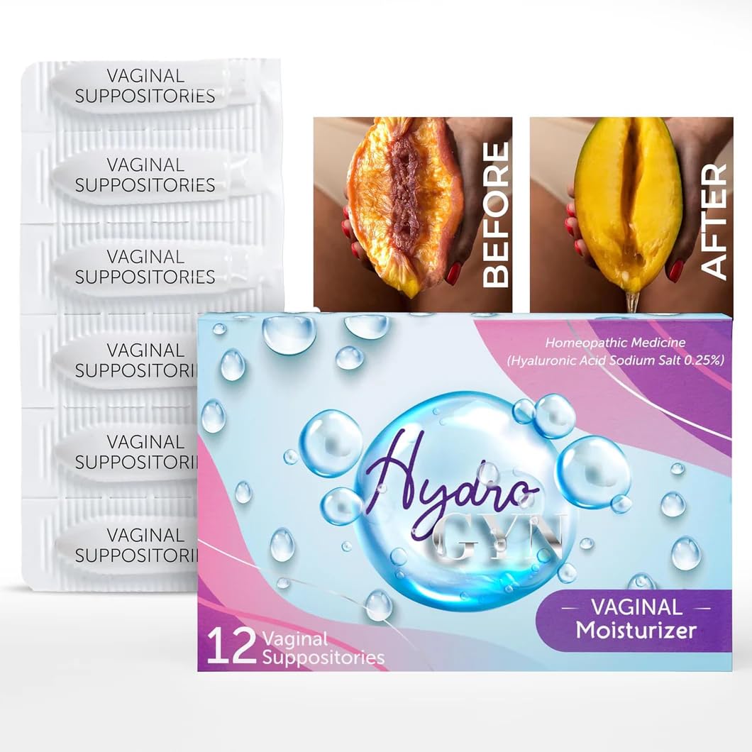 Hydro GYN Vaginal Moisturizer | Long Lasting for Vaginal Dryness & Irritation | Hyaluronic Acid & Vitamin E | Feminine Care Hormone Free | Pre and Post Menopausal | 12 Vaginal Suppositories Terramed Just Think Comfort uk supplements