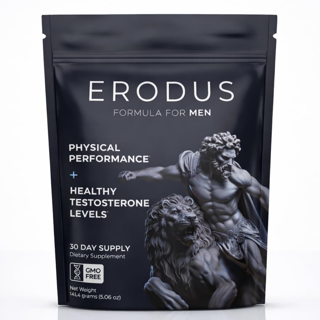 ERODUS Formula for Men - Advanced Testosterone Support Powder - Energy & Gym Supplement for Men - Supports Healthy Testosterone Levels & Physical Performance - with Ashwagandha (30 Day Supply) ERODUS uk supplements