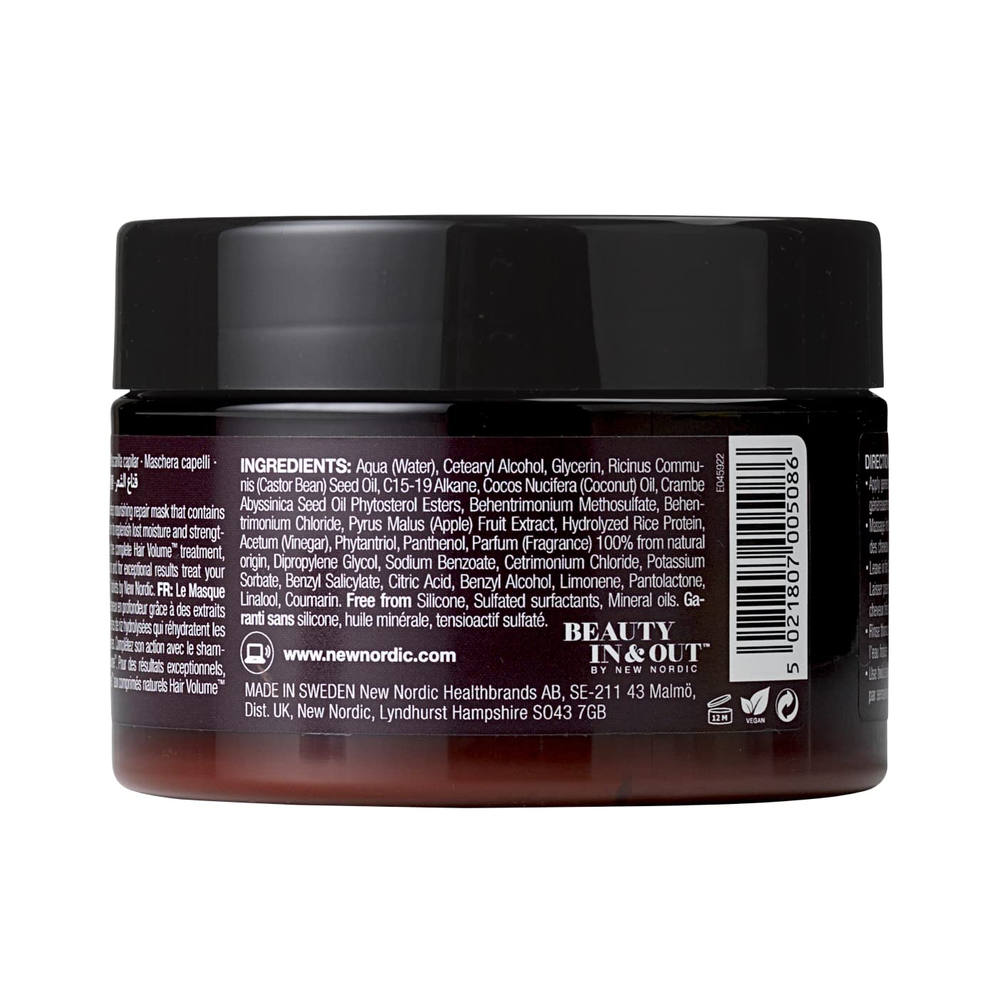 NEW NORDIC Hair Volume Repair Mask for Dry Damaged Hair & Natural Growth, Rebuild Moisture Balance, Volumize & Strengthen, 10 oz NEW NORDIC uk supplements