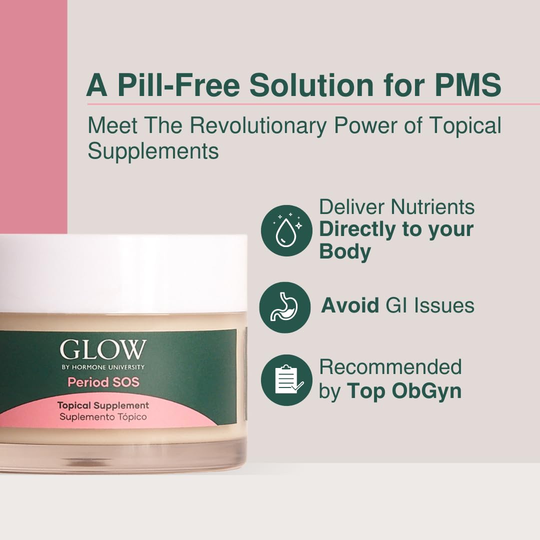 Glow Botanica | Period SOS - Real Wild Yam Cream for PMS Symptom Relief - Topical Supplement Glow Botanica uk supplements