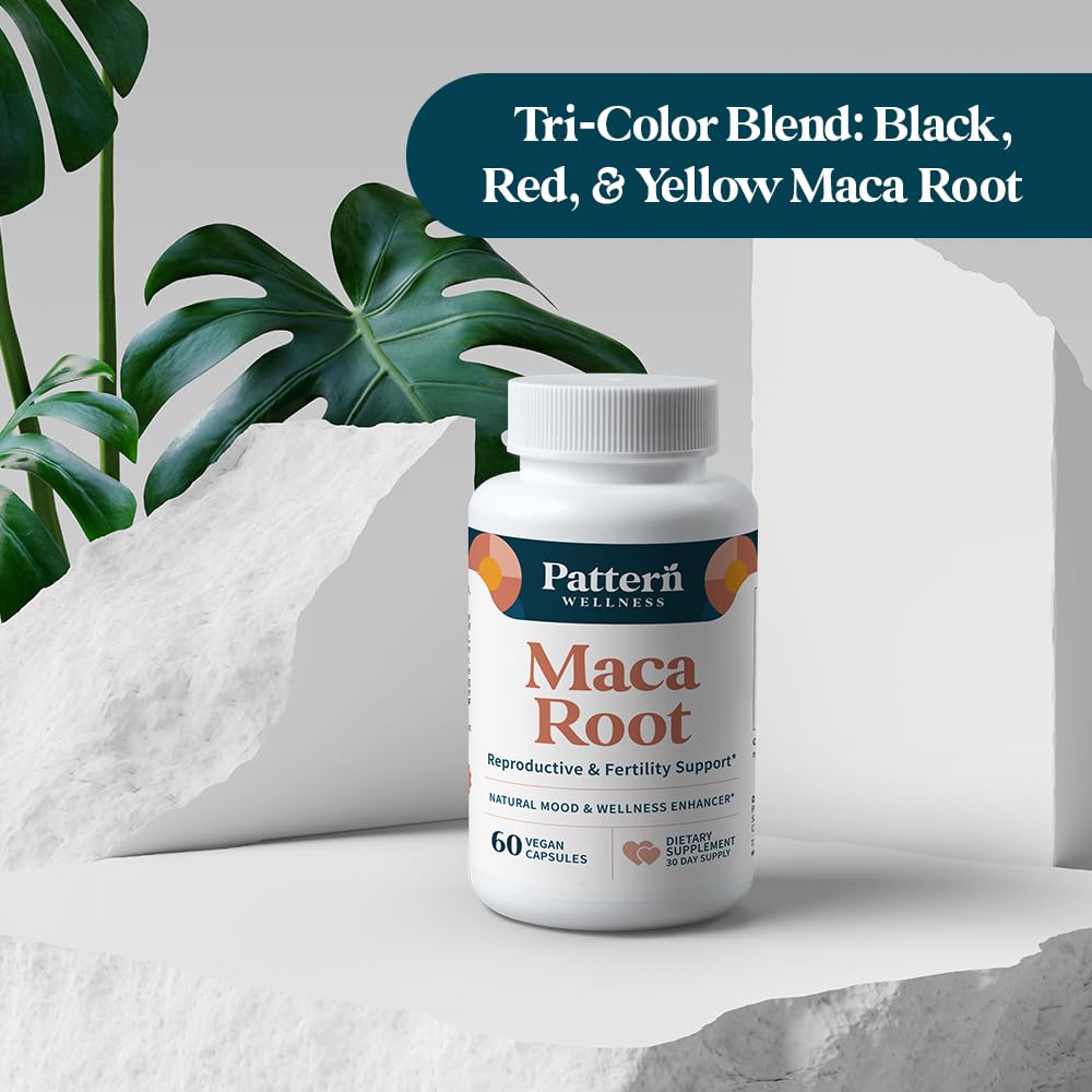 Pattern Wellness Maca Root Extract 20:1-500mg Per Serving – for Men & Women – Tri-Color Black/Red/Yellow Blend – 60 Vegan, Non-GMO Capsules Pattern Wellness uk supplements
