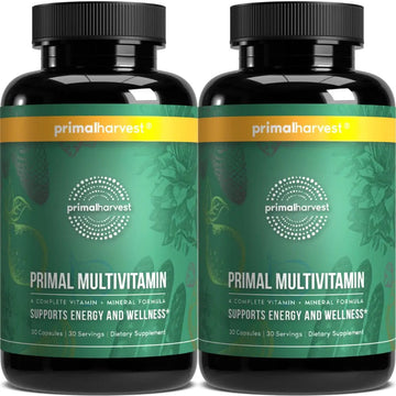 Primal Harvest Primal Multivitamin - Daily Multi-Vitamin Supplement with 21 Essential Vitamins & Minerals for Women & Men (2 Pack (30 Count)) Primal Harvest uk supplements