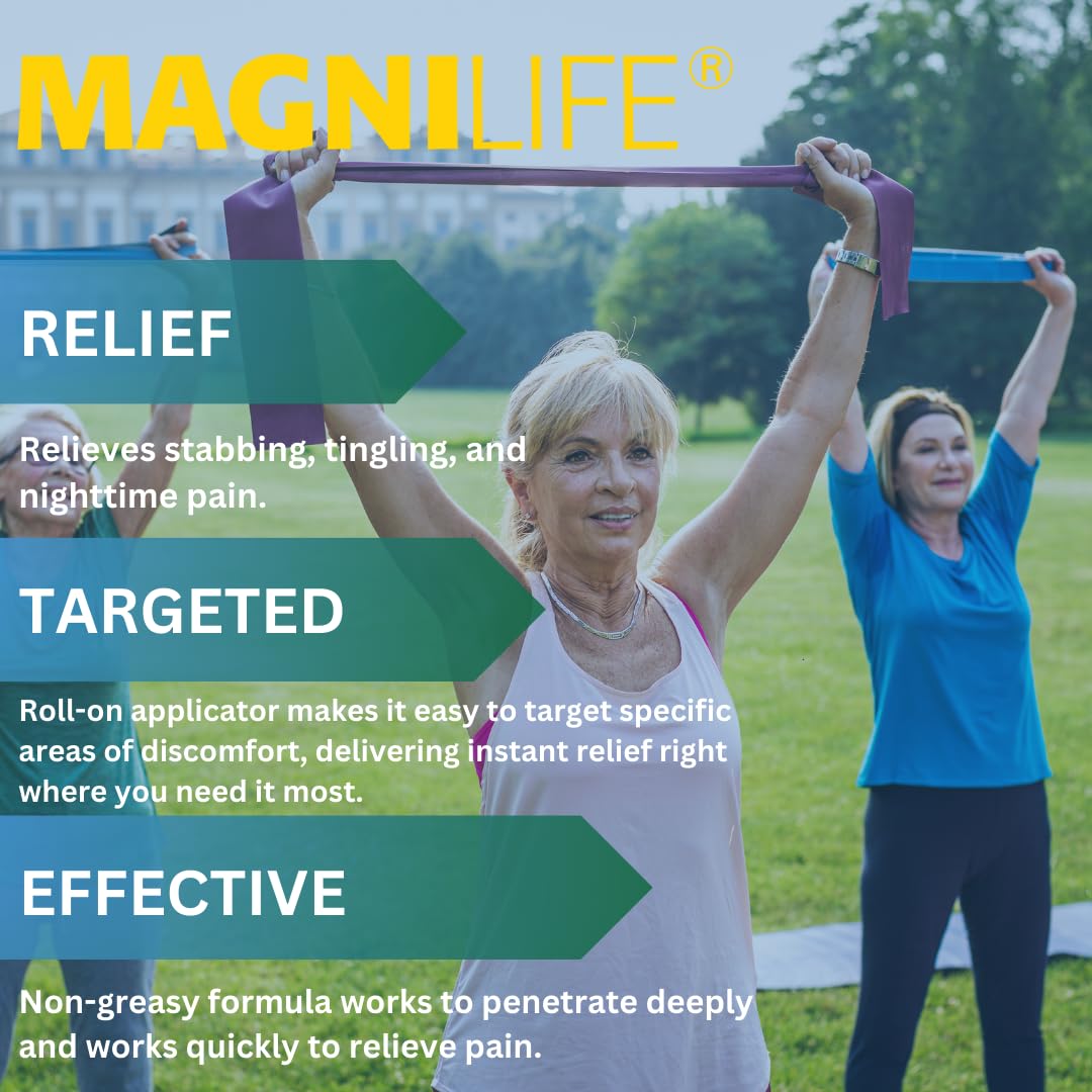 Magnilife DB Nerve Relief Roll On, 3 Oz, Topical Nerve Pain Relief for Feet, Legs, Hands & Arms, Helps Soothe Stabbing, Burning & Tingling Discomfort, Fast-Absorbing, Non-Greasy & Unscented Formula MagniLife uk supplements
