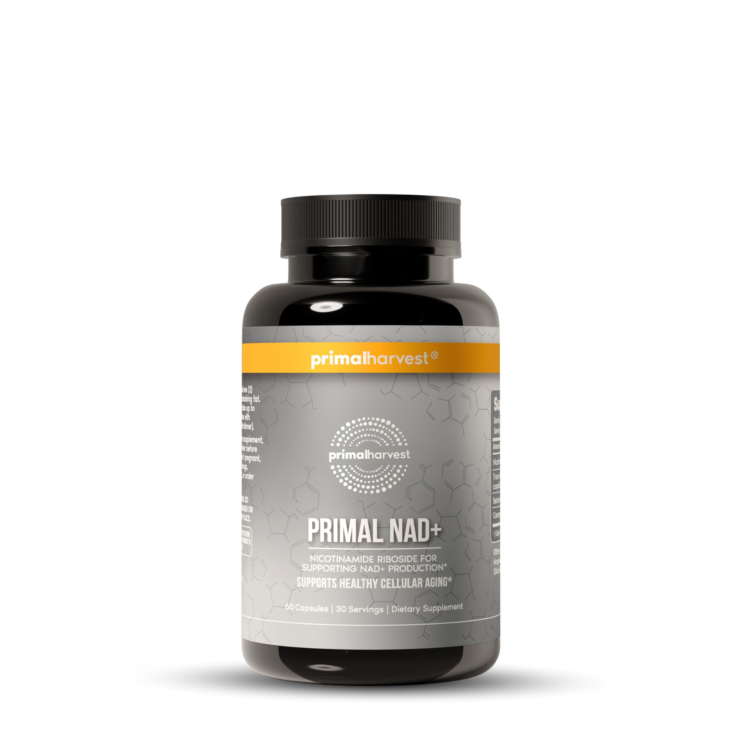 Primal Harvest NAD+ Supplement: Nicotinamide Riboside, Trans-Resveratrol, Betaine, CoQ10, NAD Supplements for Cellular Health, Energy, and Mitochondrial Support (60 Count (1 Pack) Primal Harvest uk supplements
