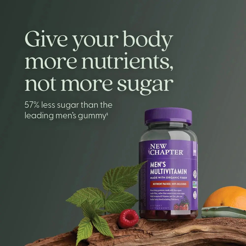 New Chapter Men’s Multivitamin Gummies, 57% Less Sugar, Men’s Gummy Vitamins with Vitamin C, D3 & Zinc New Chapter uk supplements