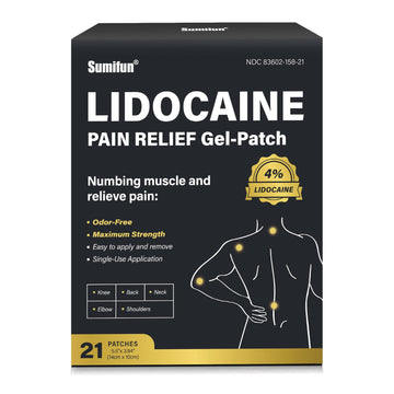 Sumifun 4% Lidocaine Patches,Maximum Strength Pain Relieving Patch Back, Shoulder, Joints, Knee Pain Relief and Muscle Soreness - 8 Hour Pain Relief (21 Count(Pack of 1)) Sumifun uk supplements