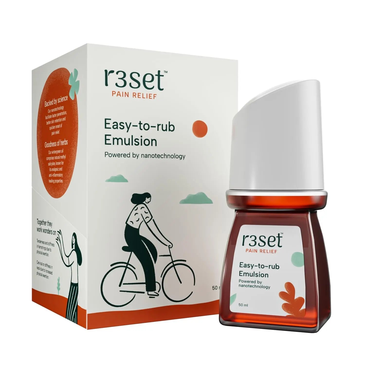 Pain Relief Emulsion Roll-On | Fast Relief for Muscle, Joint, Back, Neck, Knee Pain, Sports Injuries | 100% Natural, Absorbs Easily, No Side Effects | Herbal Ingredients for Aches & Soreness - 50ml Generic uk supplements