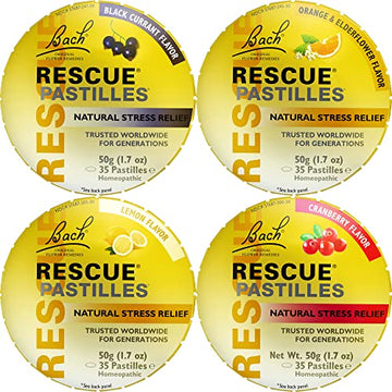 Bach RESCUE Pastilles Variety Pack Natural Stress Relief Lozenges RESCUE uk supplements