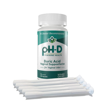 pH-D Feminine Health Support - Boric Acid Starter Bundle - pH-D Boric Acid Vaginal Suppositories 72 Count and 5 Vaginal Suppository Applicators pH-D Feminine Health Support uk supplements