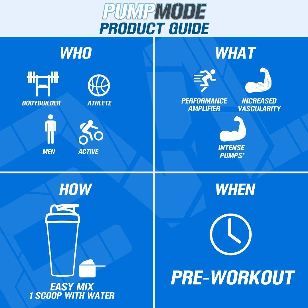 EVL PumpMode Nitric Oxide Supplement - Nitric Oxide Booster Pump Pre Workout Powder Evlution uk supplements