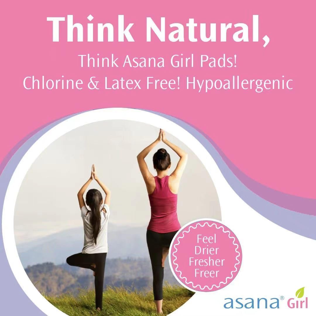 Asana Panty Liners for Girls, Organic Cotton Cover – Controls Odor Naturally, Pads Without Wings Asana uk supplements