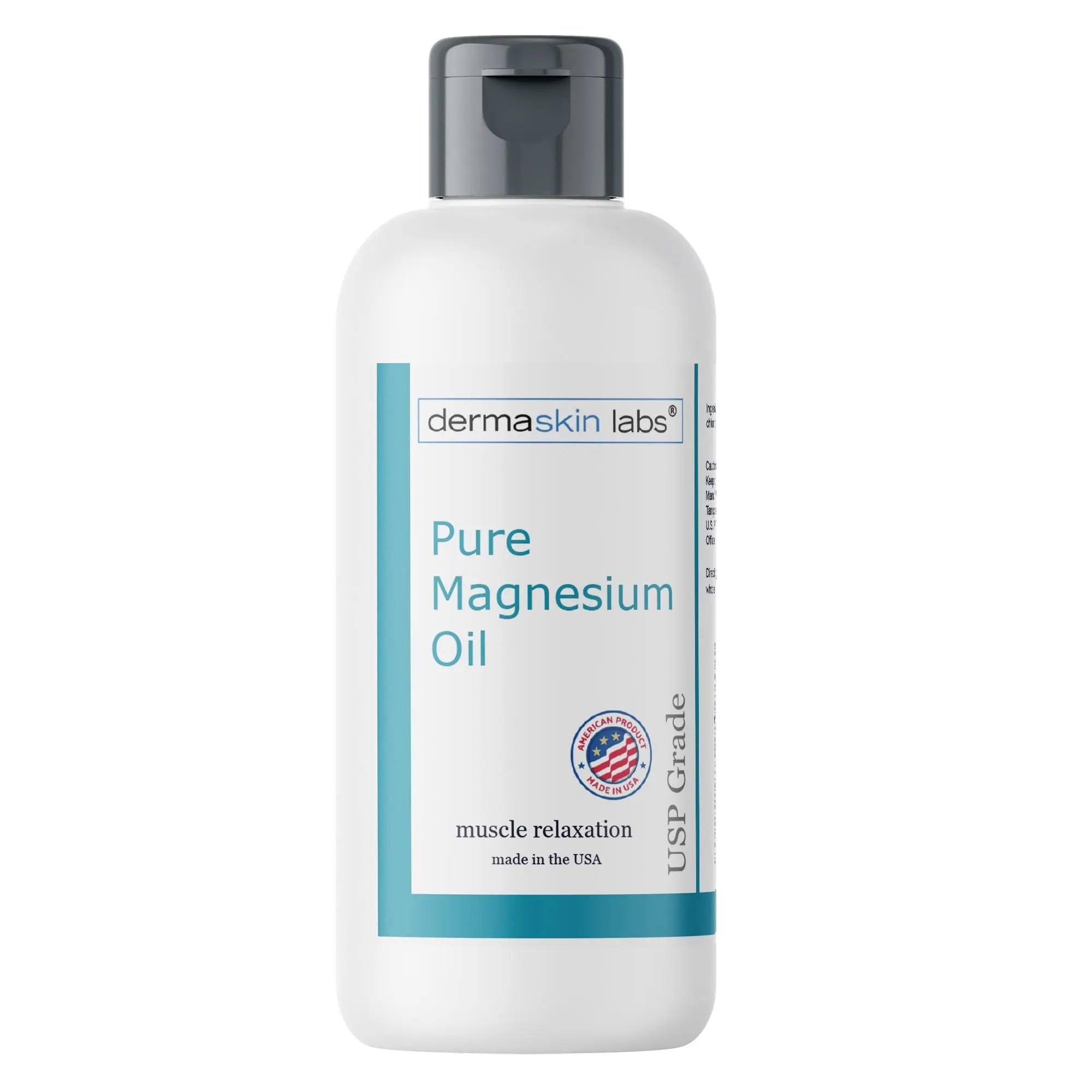Magnesium Spray 4 oz Non-Greasy Pure Topical Magnesium Chloride Soothing Relief and Relaxation for Overworked Muscles and Joints Body Massage with Aloe Vera Made in The USA Dermaskin Labs uk supplements