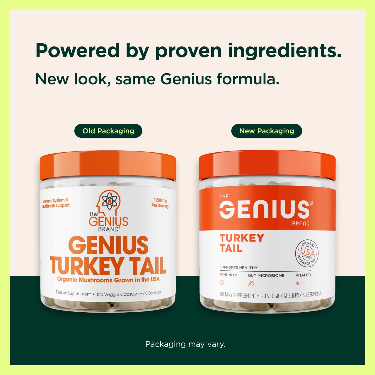 The Genius Brand Genius Turkey Tail - Plant-Based Supplement for Immune, Gut & Antioxidant Support - Organic & Non-GMO - 120 Veggie Capsules The Genius Brand uk supplements