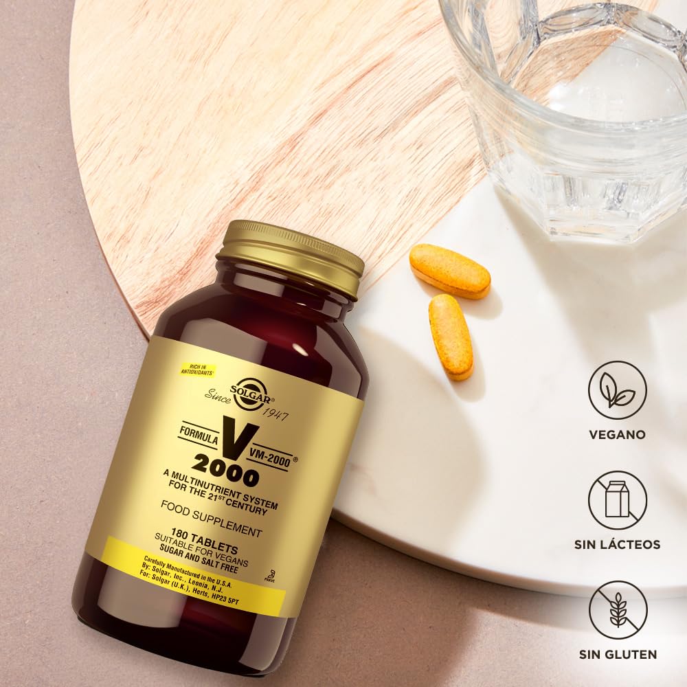 Solgar Formula VM-2000 (Multinutrient System), 180 Tablets - Premium Quality Multiple - Contains Zinc - Supports A Healthy Immune System - Vegan, Dairy Free, Kosher - 90 Servings Solgar uk supplements