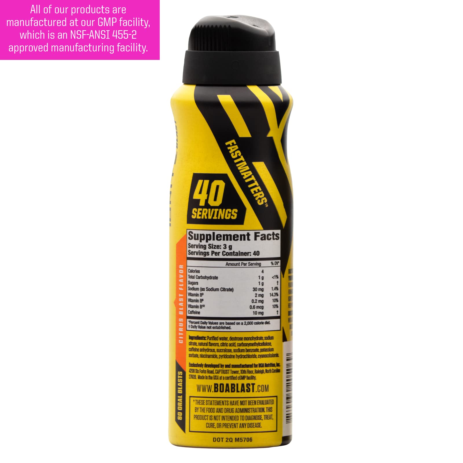 BOA Ignite Blast – Oral Aerosol Rapid Energy Solution – Pre Workout with Caffeine, B Vitamins BOA Nutrition Inc uk supplements