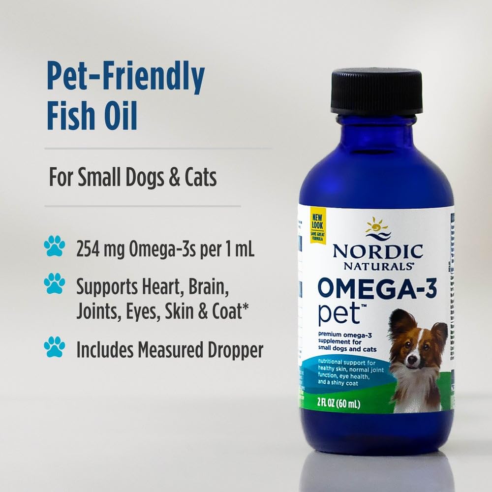 Nordic Naturals Omega-3 Pet Bundle - 2 oz Omega-3 Fish Oil for Small Dogs & Cats, 8 oz Pet Cod Liver Oil Promotes Heart, Skin, Coat, & Immune Health Nordic Naturals uk supplements