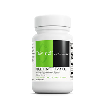 DAVINCI Labs NAD+ Activate - NAD Supplement with Vitamin C & Niacin - Helps Support Brain Health, Cellular Energy & More* - Vegetarian, Gluten-Free & Soy-Free - 30 Capsules DAVINCI uk supplements