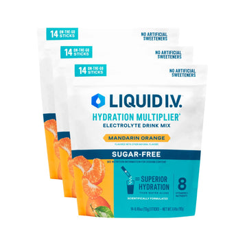 Liquid I.V.® Hydration Multiplier Sugar Free – Mandarin Orange | Electrolyte Powder Drink Mix | 3 Pack (42 Servings) Liquid I.V. uk supplements