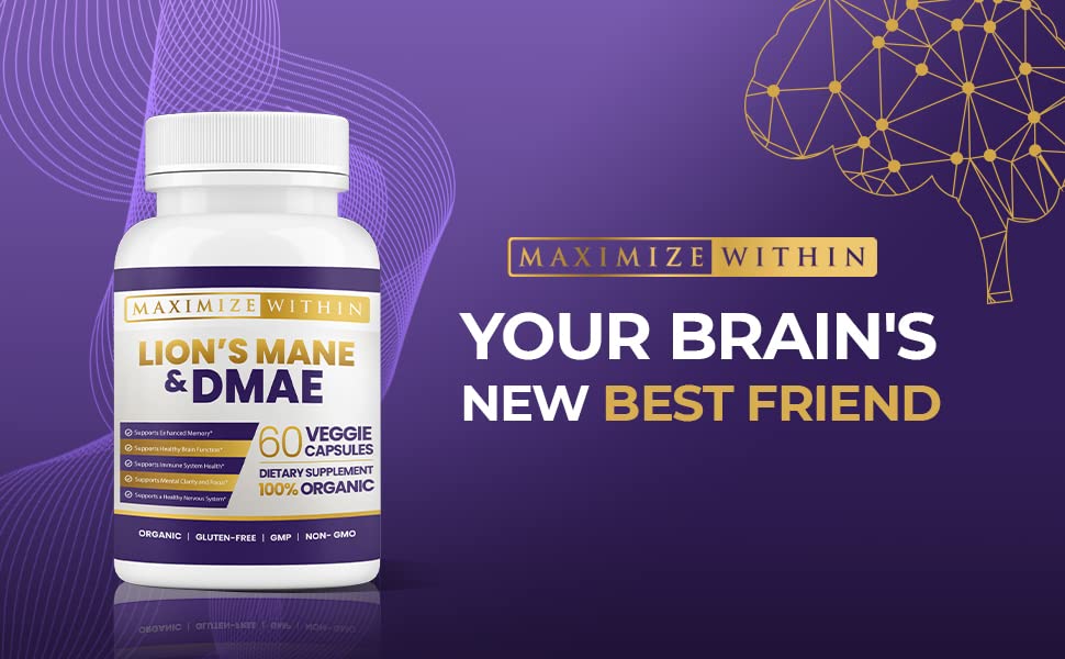 Lion's Mane & DMAE Capsules: Enhance Memory, Boost Mental Clarity Maximum Slim uk supplements