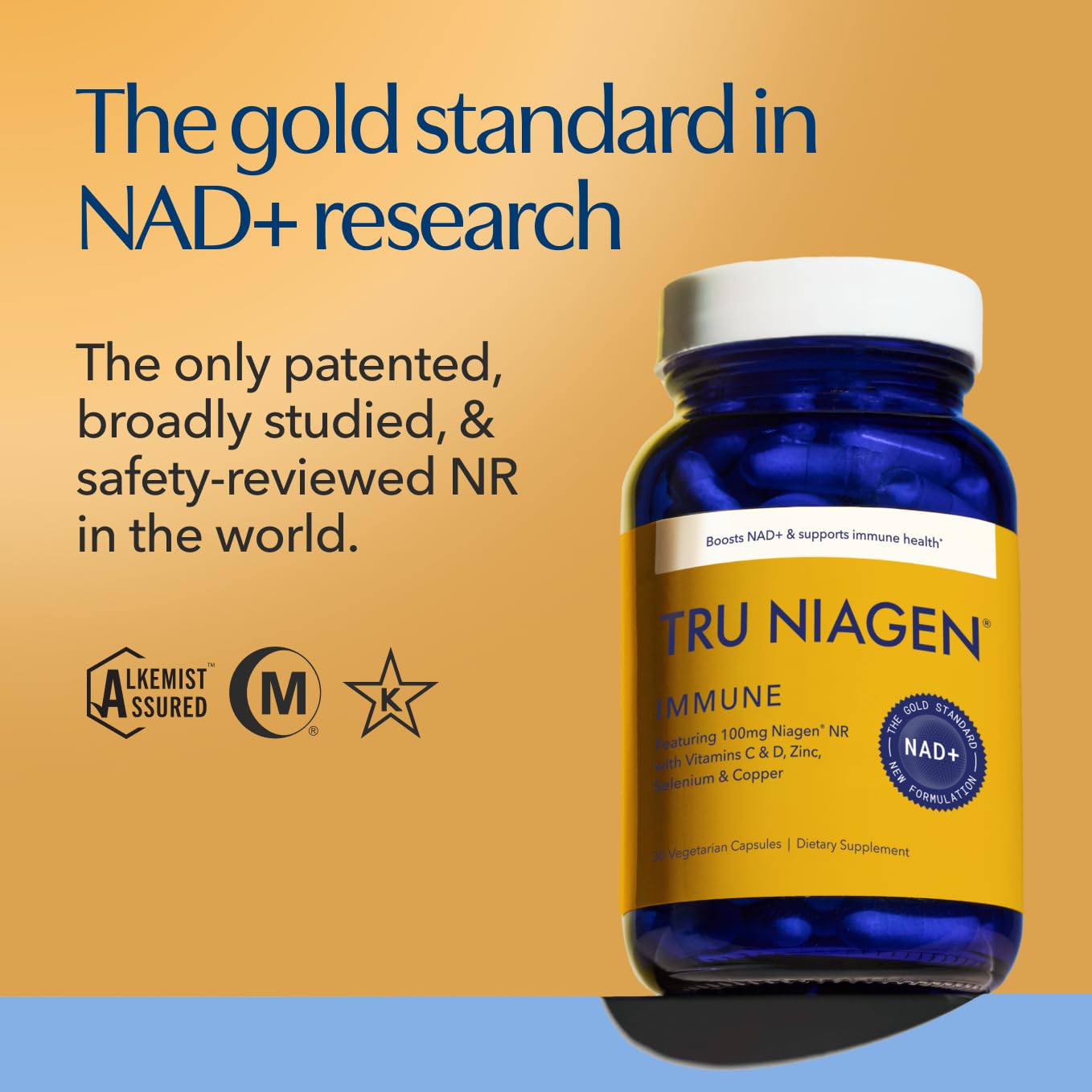 TRU NIAGEN NAD+ Immune Support Supplement - Daily Defense - Vitamin C, Vegan D3 2000 IU, Zinc, Selenium, Copper + 100mg NAD Plus Boosting Niagen NR - 30 Capsules TRU NIAGEN uk supplements