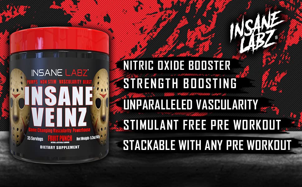 Psychotic, and Insane Veinz, Pre Workout Stack (Fruit Punch) Insane Labz uk supplements