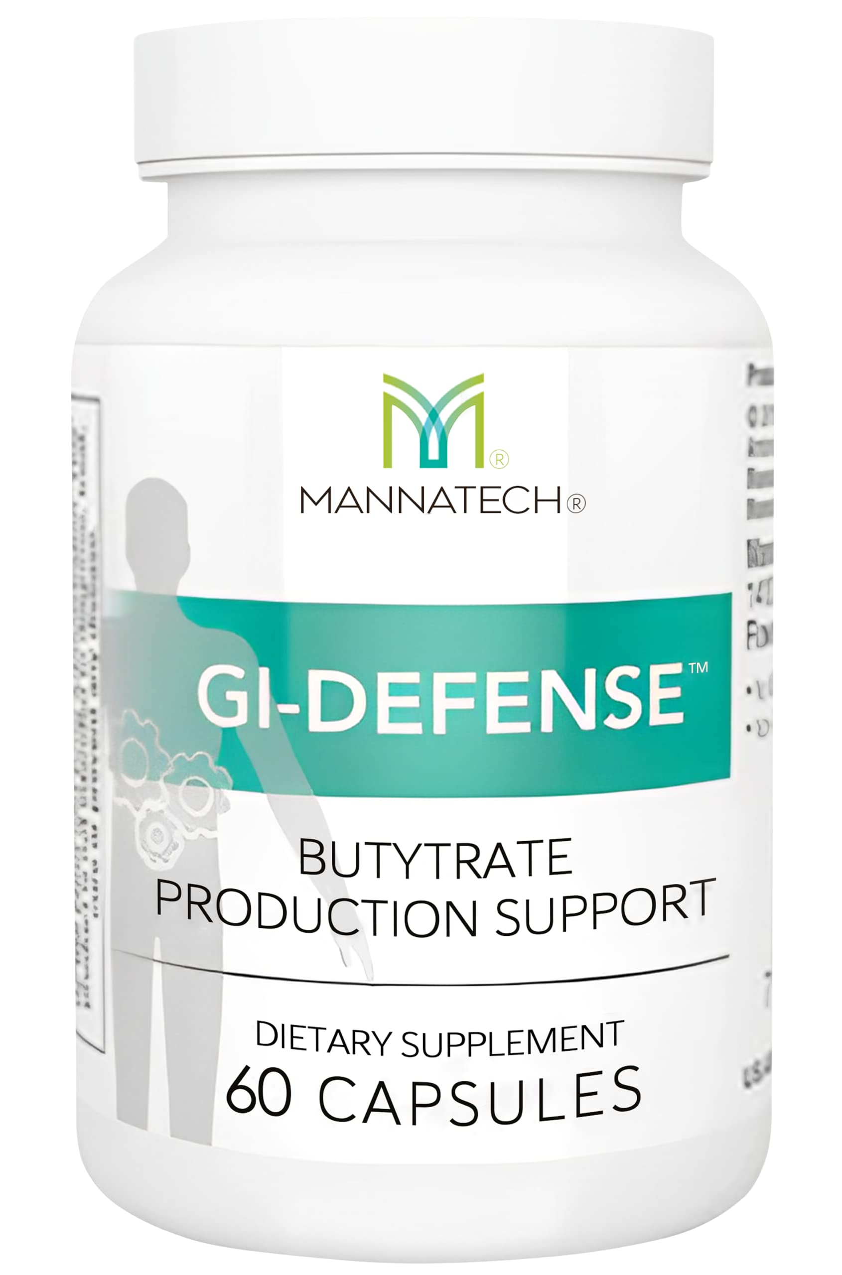 Mannatech Butyrate Supplement - Supports Gut Barrier Function, Intestinal Health, and Digestive Comfort - Promotes Short Chain Fatty Acid Production, Immune Support Supplement GI-Defense 60 Capsules Mannatech uk supplements