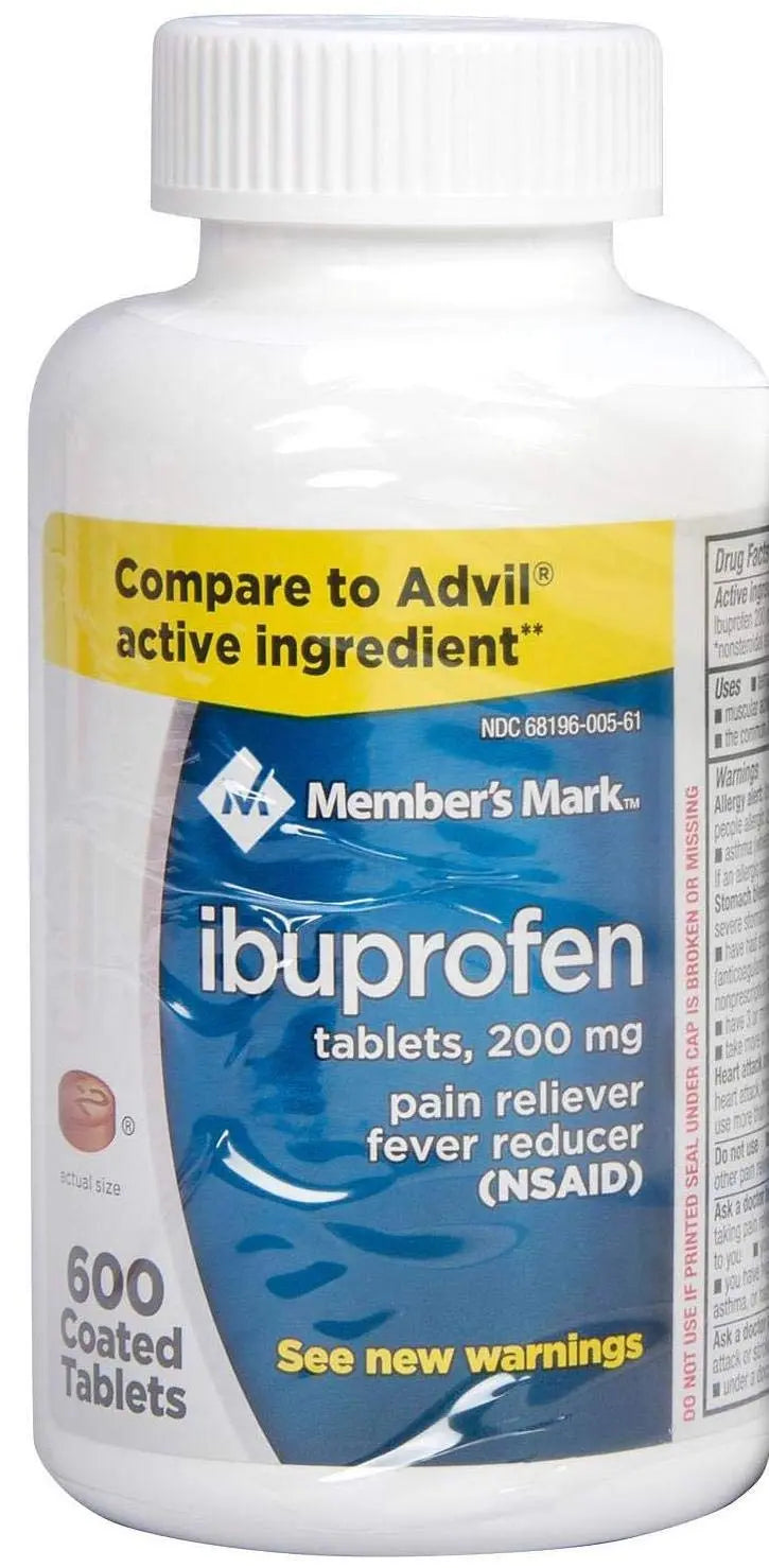 Member's Mark Ibuprofen Coated Tablets 200mg Pain Reliever Fever Reducer, 1 Bottle, 600 Tablets MEMBER´S MARK uk supplements