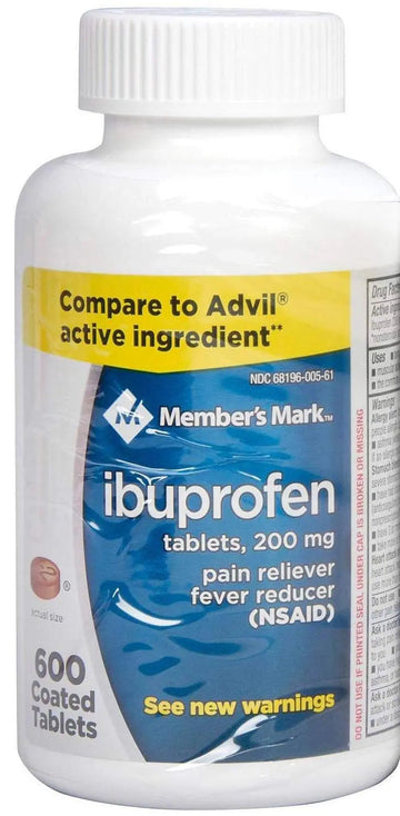 Member's Mark Ibuprofen Coated Tablets 200mg Pain Reliever Fever Reducer, 1 Bottle, 600 Tablets MEMBER´S MARK uk supplements