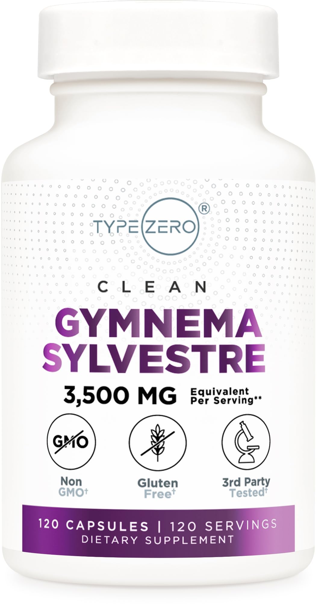 Type Zero Clean Gymnema Sylvestre 3,500mg Equivalent from 175mg of 20:1 Extract Per Serving, 120 Capsules for 120 Servings Per Bottle, Non-GMO. Gluten Free Type Zero uk supplements