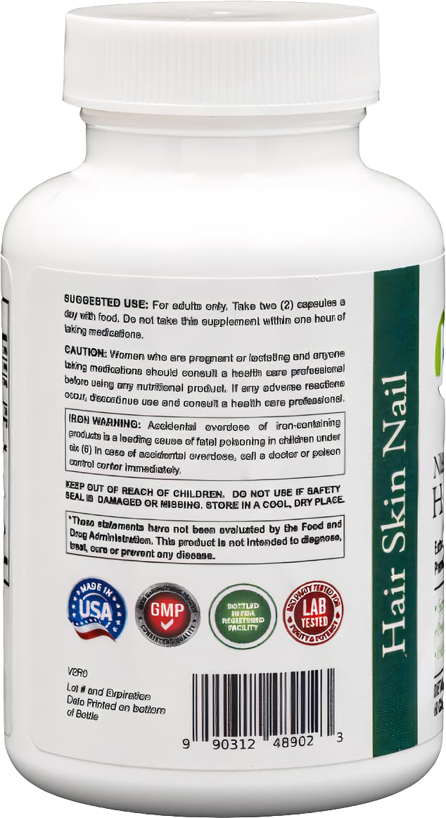 Dr's Nature & Nutrition Hair, Skin & Nail Plus Vitamin Supplement with Biotin 5000mcg, Bamboo Extract, Collagen Support - Extra Strength Beauty Supplement for Men and Women - 60 Capsules Dr's Nature & Nutrition uk supplements