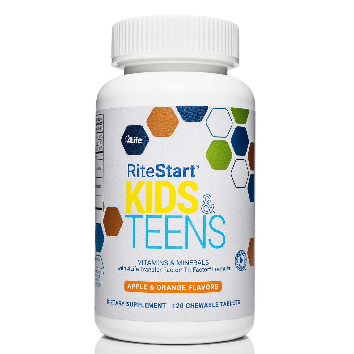4Life RiteStart Kids and Teens- Apple, Orange Flavors, 22 Essential Vitamins, Minerals, Immune System and Brain Support Ages 2+ - 120 Chewable Tablets 4Life uk supplements