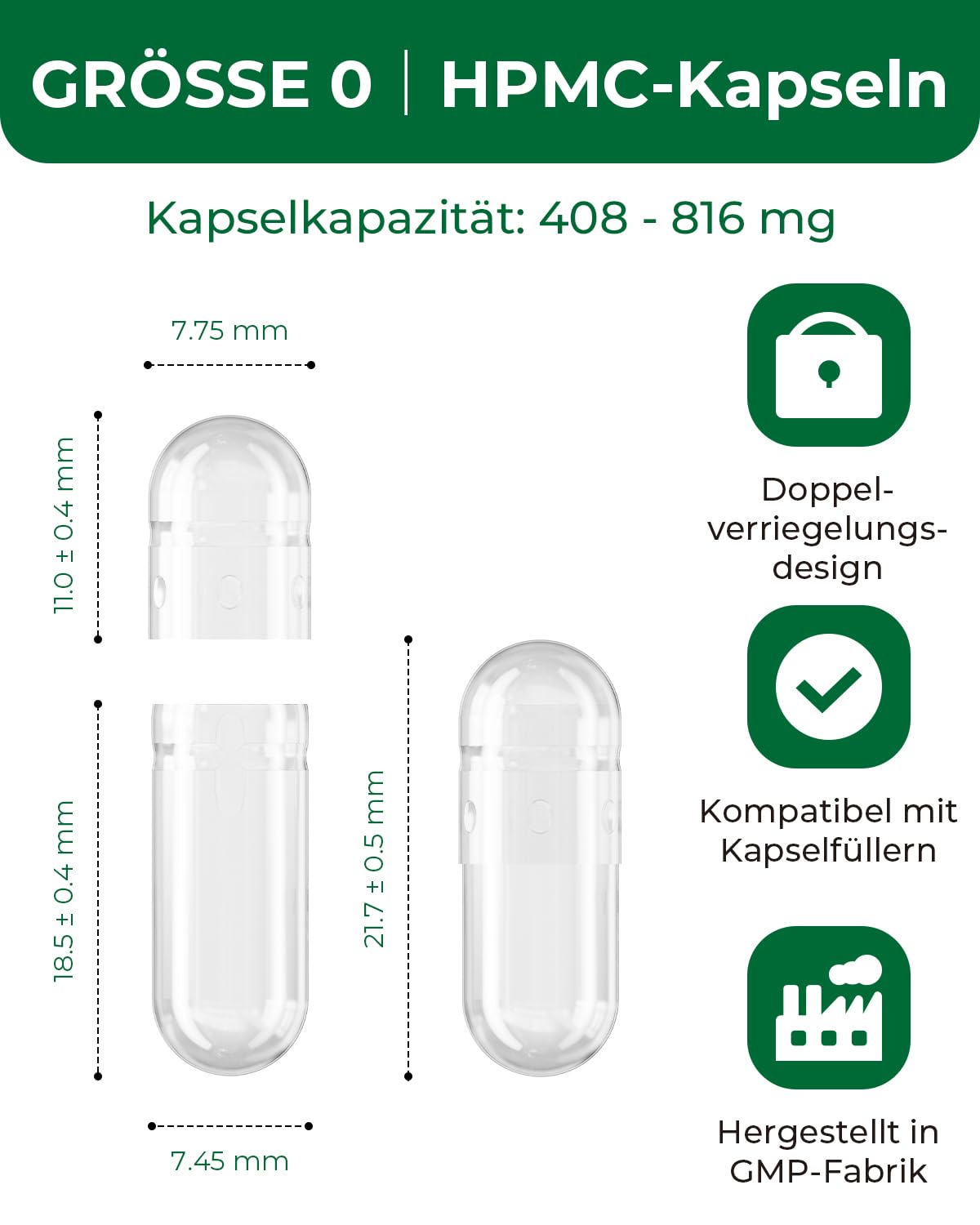 HPMC Empty Capsules Size 0-200 Clear Count Pill Capsules Empty - Plant-Based Cellulose | Vegetarian, Halal, Non-GMO | for DIY Supplement & Herbal Filling MéipaLien uk supplements