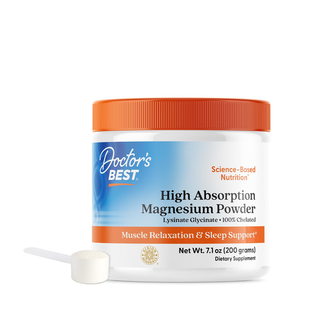 Doctor's Best High Absorption Magnesium Powder,White, 100% Chelated TRACCS, Not Buffered, Headaches, Sleep, Energy. Non-GMO, Vegan, Gluten Free, 200G, 7.1 Ounce (Pack of 1) Doctor's BEST uk supplements