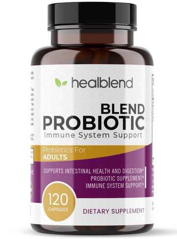 healblend Probiotic Caps Dietary Supplement Capsules, Probiotic for Women and for Men Digestive Health, Immune System Support, Non-GMO, Gluten-Free, 120 Veg Caps healblend uk supplements