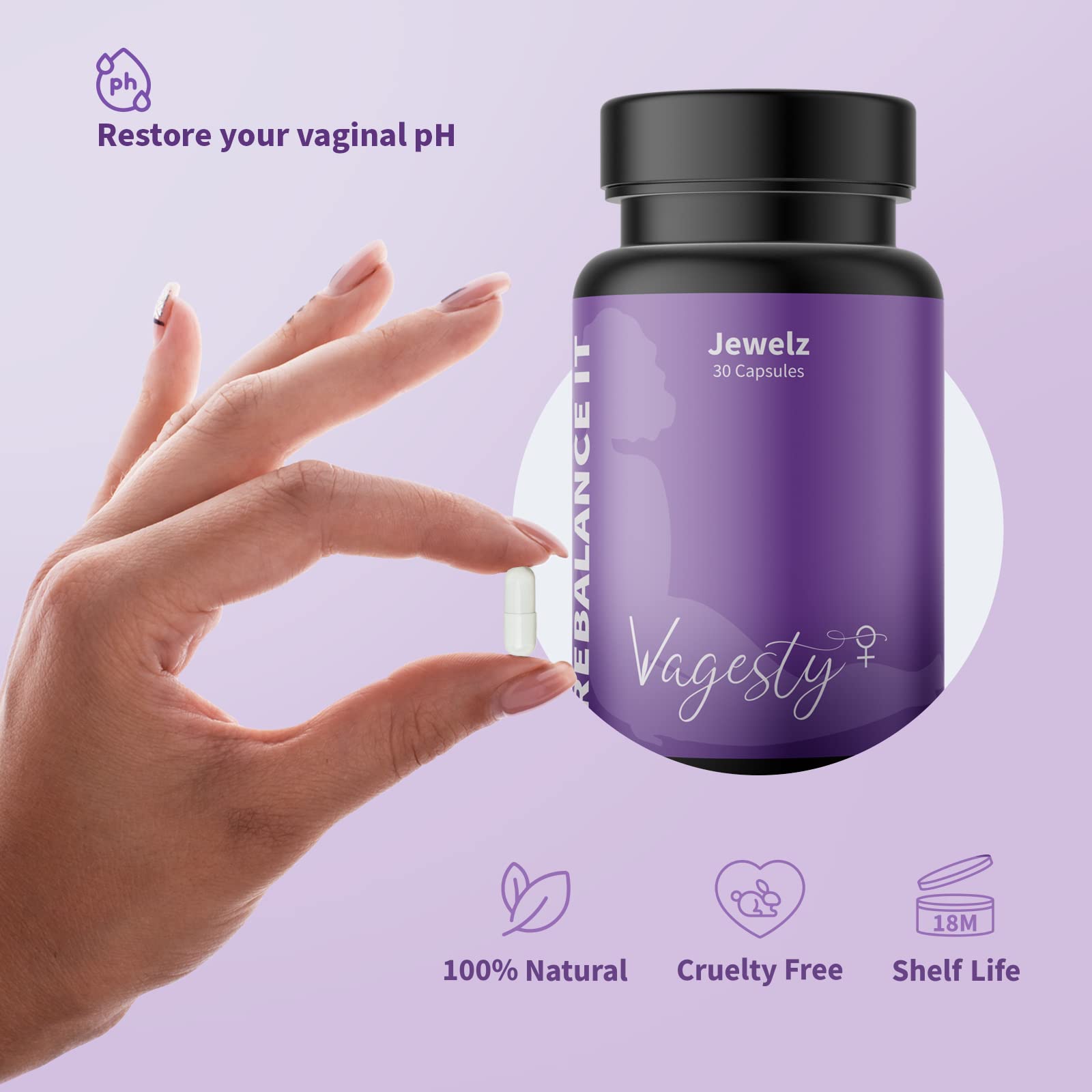Vagesty Jewelz boric Acid Vaginal Suppositories, 100% Pure boric Acid, rebalance Vaginal pH Vagesty uk supplements