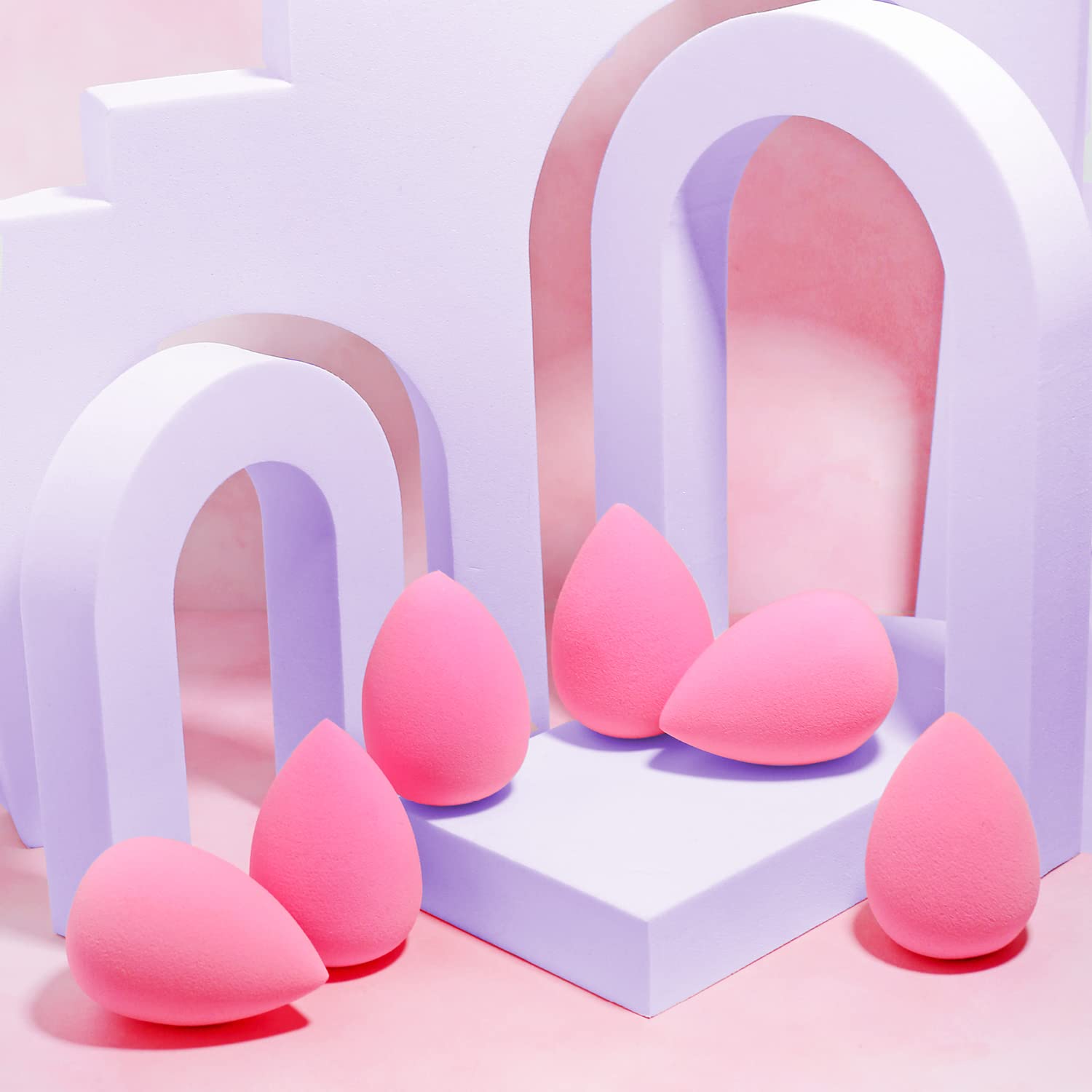 AOA Studio Collection makeup Sponge Set Latex Free and High-definition Set of 6 makeup Wonder blender For Powder Cream and Liquid, Super Soft Wonder Beauty Cosmetic AOA STUDIO uk supplements