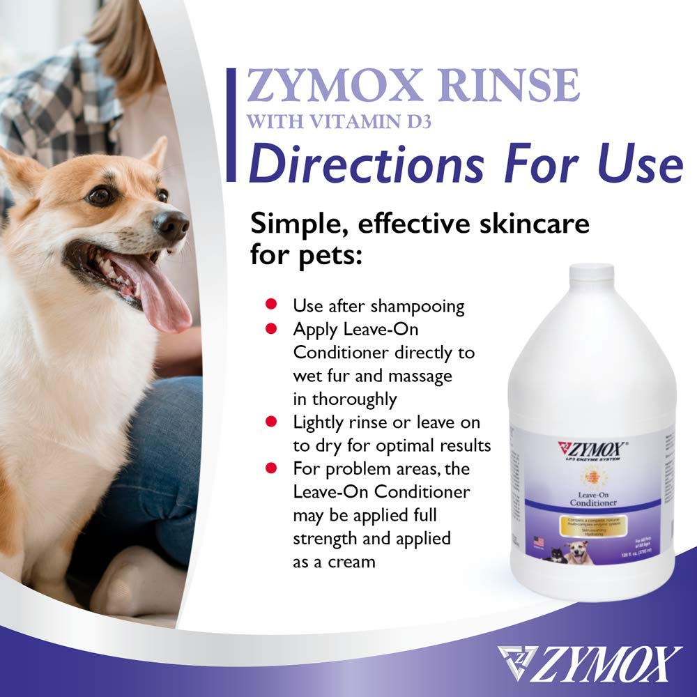 ZYMOX Leave-in Conditioner with Vitamin D3 for Cats & Dogs, 1gal Zymox uk supplements
