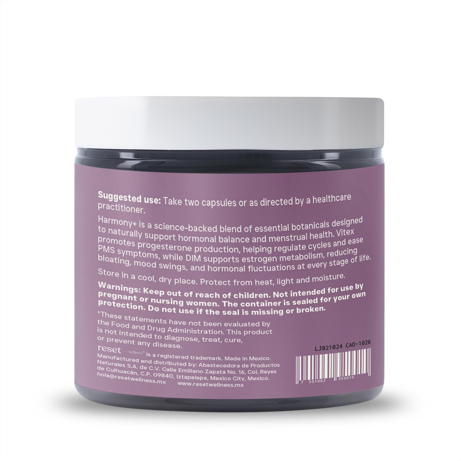 reset wellness Harmony+ | Vitex, DIM, Soy Isoflavones, Methylfolate & Selenium | Supports Women’s Hormonal Balance, Cycle Regulation & Mood Stability | 60 Capsules reset wellness uk supplements