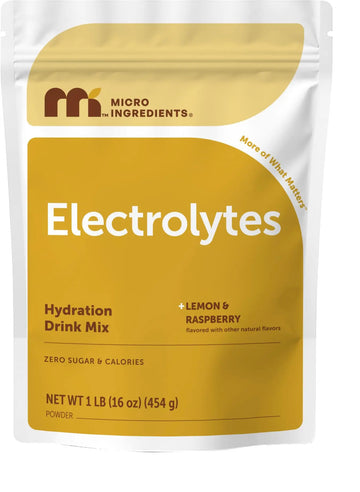 Micro Ingredients Hydration Electrolyte Powder, 1 lb (69 Servings) | Lemon Raspberry Flavor | High Potassium (1,000mg) + Coconut Water & Real Lemon Juice | No Sugar, Keto Friendly | Non-GMO Micro Ingredients uk supplements