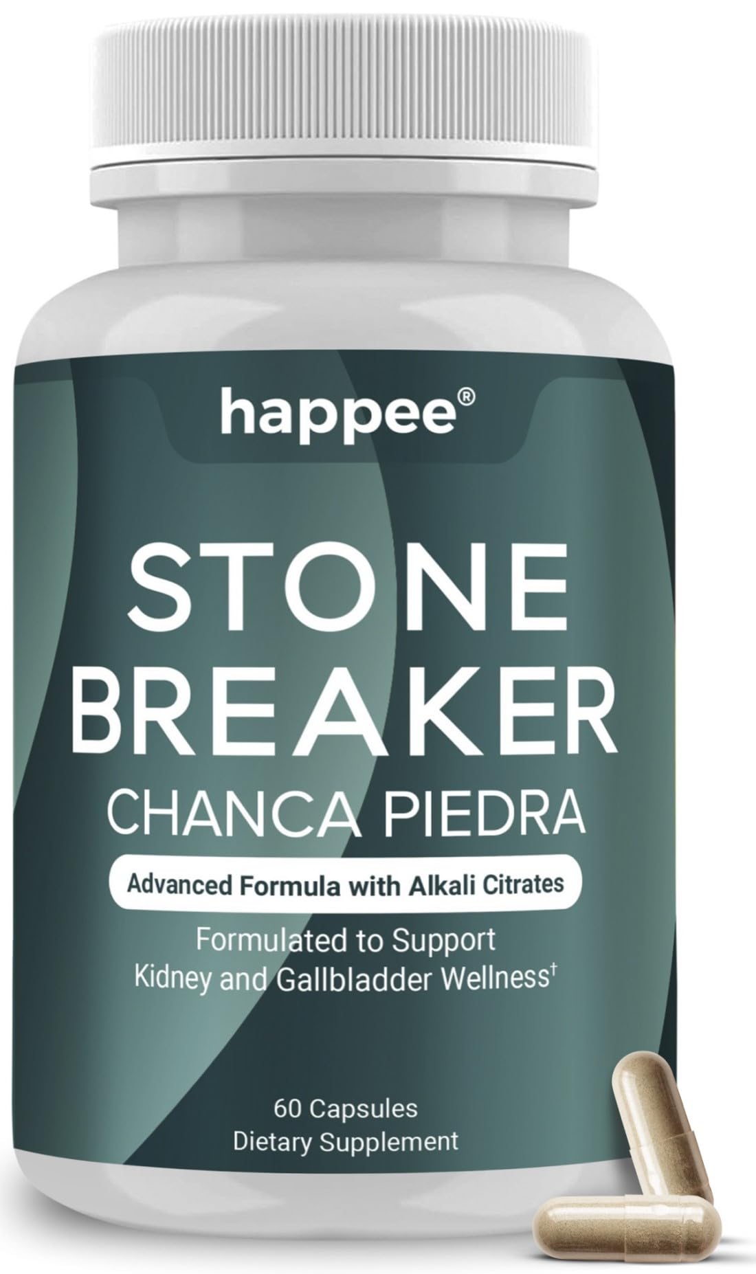 Happee Chanca Piedra Stone Breaker Kidney & Gallbladder Cleanse – Kidney Stone Dissolver & Passage Support - High Potency Phyllanthus Niruri with Magnesium, Potassium & Herbal Blend - 60 Capsules Happee uk supplements